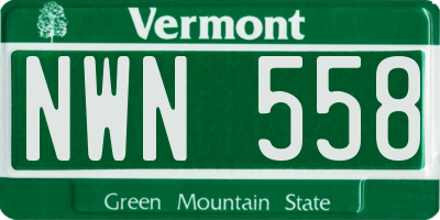 VT license plate NWN558