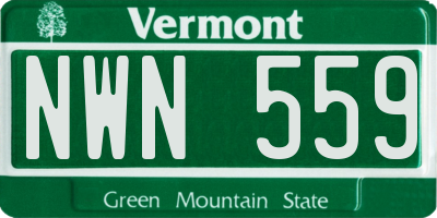 VT license plate NWN559