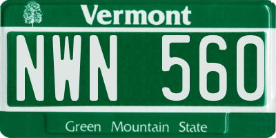VT license plate NWN560
