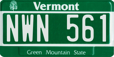 VT license plate NWN561