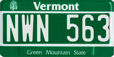 VT license plate NWN563