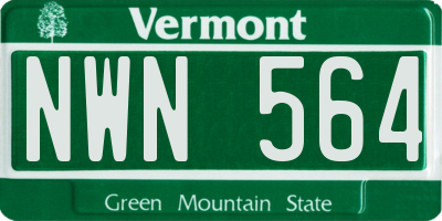 VT license plate NWN564