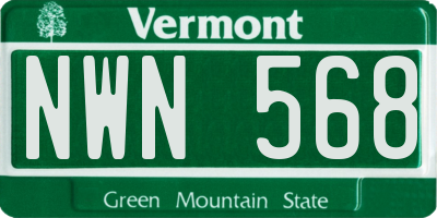 VT license plate NWN568