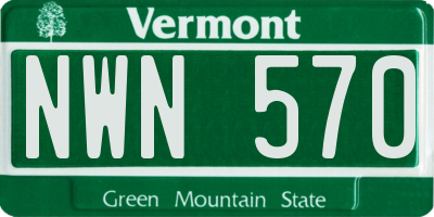 VT license plate NWN570
