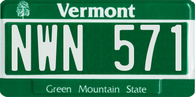VT license plate NWN571