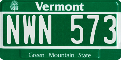 VT license plate NWN573