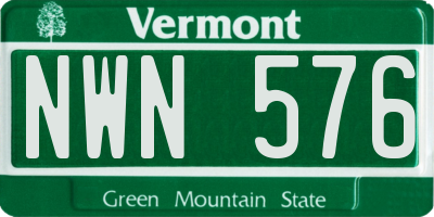 VT license plate NWN576