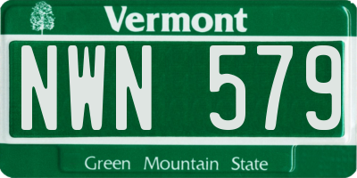 VT license plate NWN579