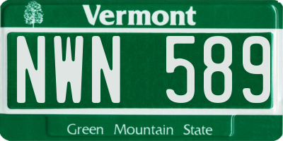 VT license plate NWN589