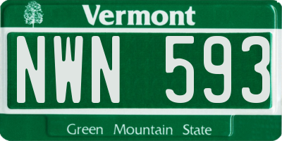 VT license plate NWN593