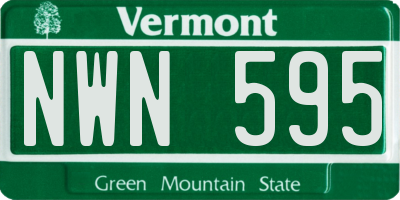 VT license plate NWN595
