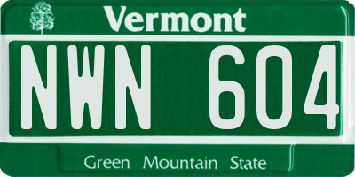 VT license plate NWN604