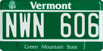VT license plate NWN606