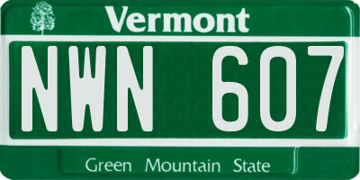 VT license plate NWN607