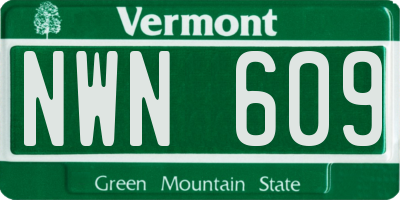 VT license plate NWN609