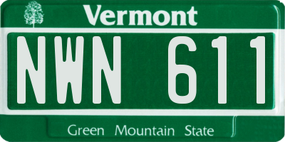 VT license plate NWN611