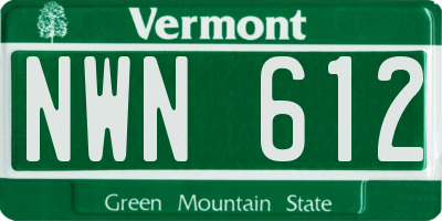 VT license plate NWN612