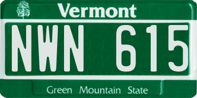 VT license plate NWN615