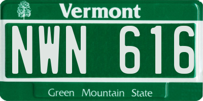 VT license plate NWN616