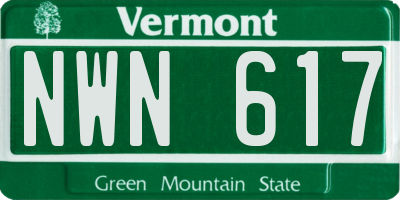 VT license plate NWN617