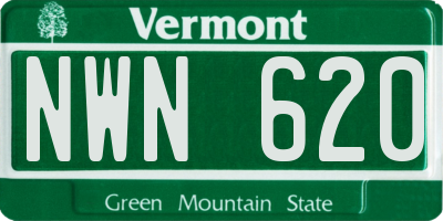 VT license plate NWN620