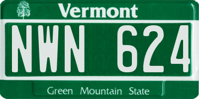 VT license plate NWN624