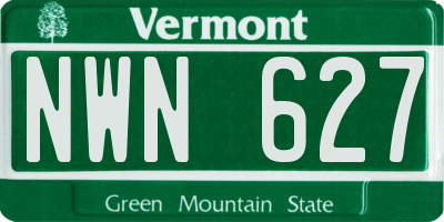 VT license plate NWN627
