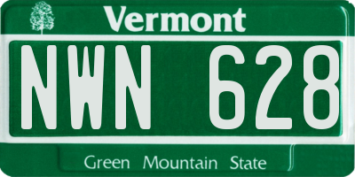VT license plate NWN628