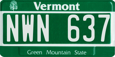 VT license plate NWN637