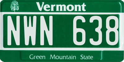 VT license plate NWN638
