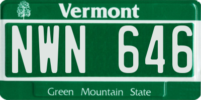VT license plate NWN646