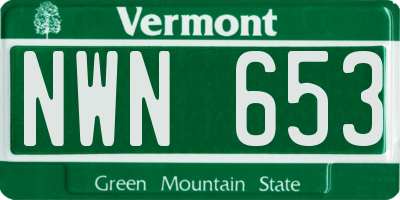 VT license plate NWN653