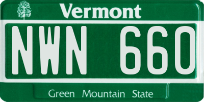 VT license plate NWN660