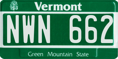 VT license plate NWN662