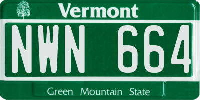 VT license plate NWN664
