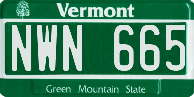 VT license plate NWN665