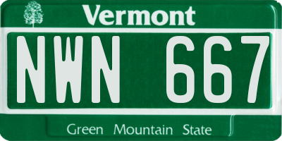 VT license plate NWN667