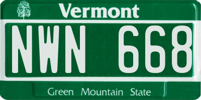 VT license plate NWN668
