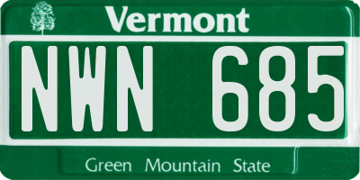 VT license plate NWN685