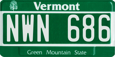 VT license plate NWN686