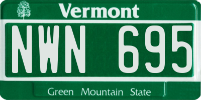 VT license plate NWN695