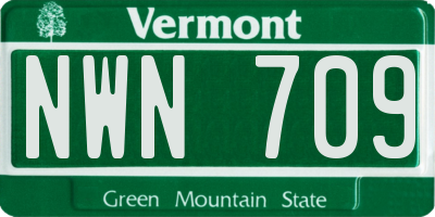 VT license plate NWN709