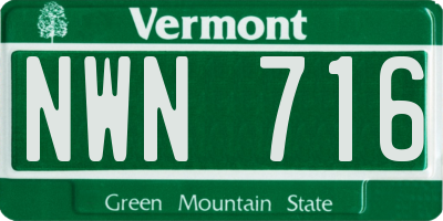 VT license plate NWN716