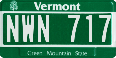 VT license plate NWN717
