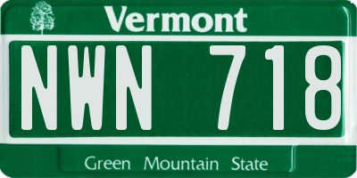 VT license plate NWN718