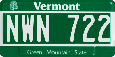VT license plate NWN722