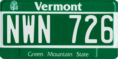 VT license plate NWN726