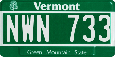 VT license plate NWN733