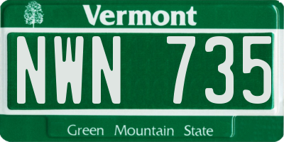 VT license plate NWN735