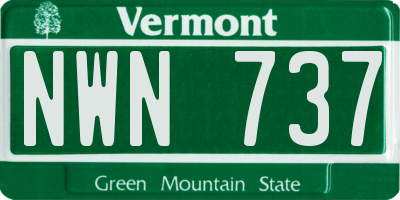 VT license plate NWN737